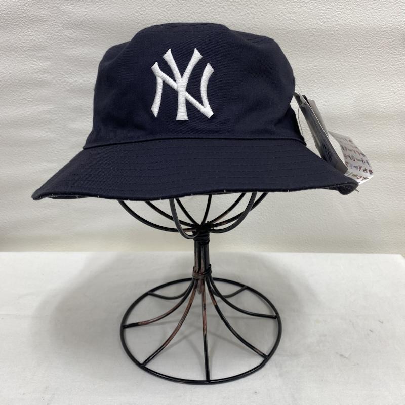 ニューエラ NEW ERA 帽子 ハット リバーシブル MLB Reversible Hat ニューヨーク・ヤンキース バケットハット 14109580 - ストライプ X ロゴ、文字 X 刺繍 紺 / ネイビー / navy メンズ USED 古着 中古 50132194
