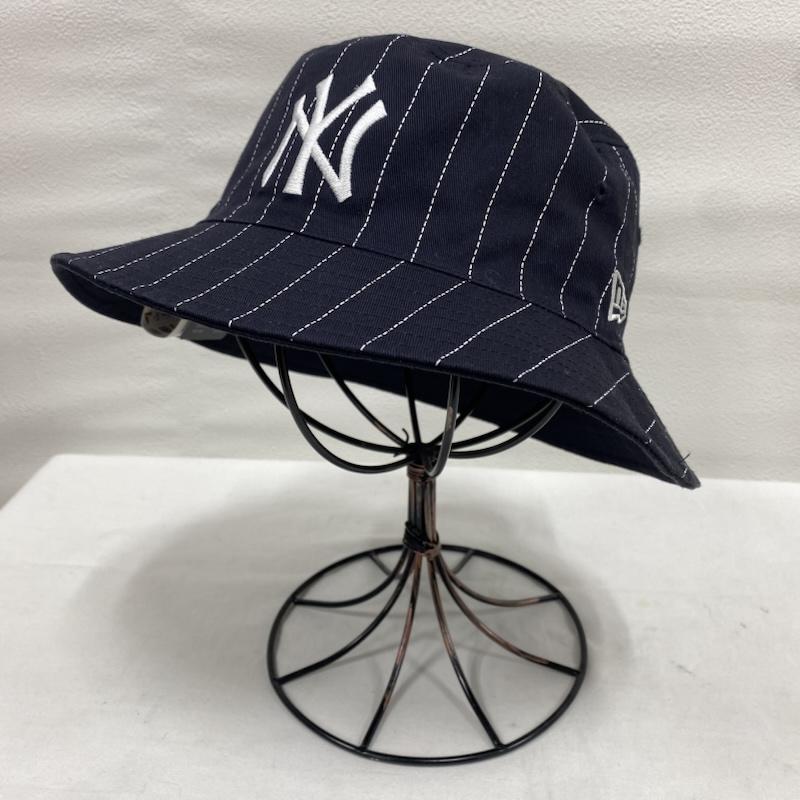 ニューエラ NEW ERA 帽子 ハット リバーシブル MLB Reversible Hat ニューヨーク・ヤンキース バケットハット 14109580 - ストライプ X ロゴ、文字 X 刺繍 紺 / ネイビー / navy メンズ USED 古着 中古 50132194