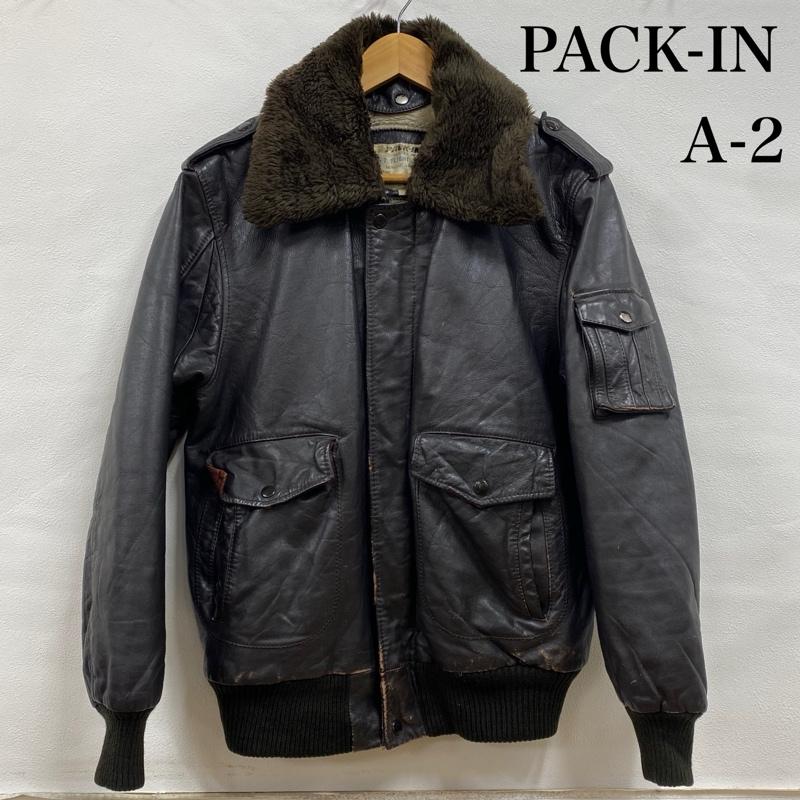 ヴィンテージ VINTAGE ジャケット、上着 フライトジャケット PACK-IN レザー フライトジャケット A-2 ボア ボマー 674SM ミリタリー 38 茶 / ブラウン / brown メンズ USED 古着 中古 50132225