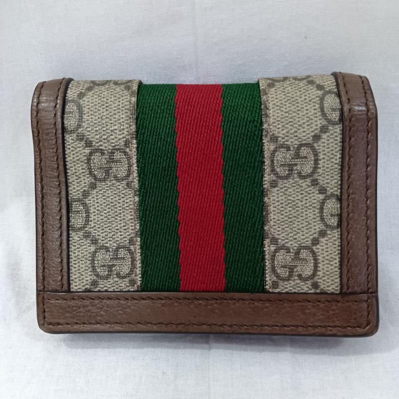 グッチ GUCCI 財布 二つ折り GUCCI グッチ オフィディア GGパターン GGスプリーム GGマーモント ダブルG 2つ折り財布 ミニウォレット 523155 493075 無地 X 総柄 X ロゴ、文字 茶 / ブラウン / brown X 赤 / レッド / red X 緑 / グリーン / green レディース USED 古着 中古 50132259