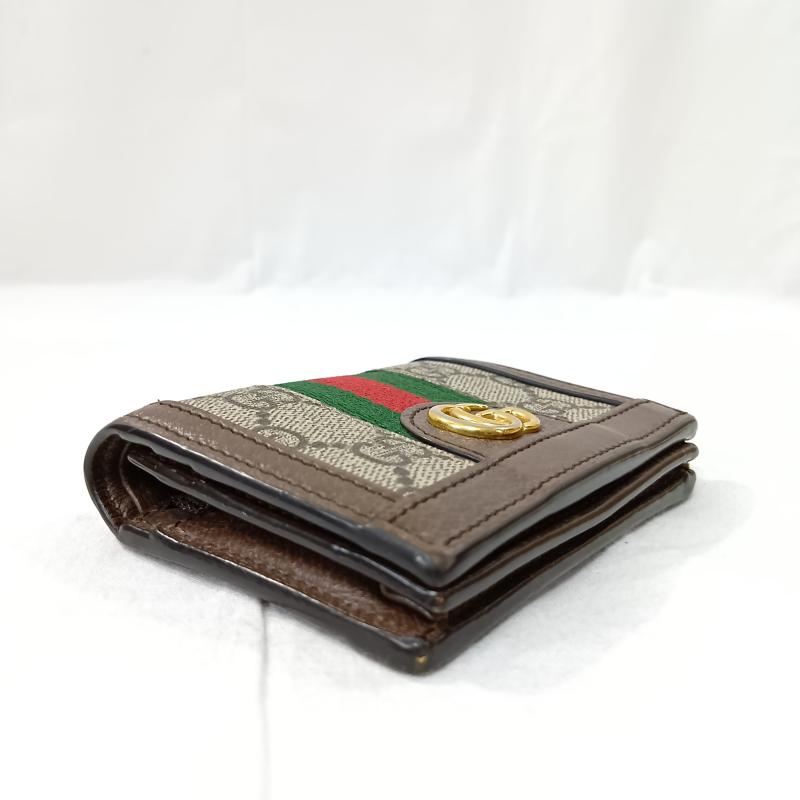 グッチ GUCCI 財布 二つ折り GUCCI グッチ オフィディア GGパターン GGスプリーム GGマーモント ダブルG 2つ折り財布 ミニウォレット 523155 493075 無地 X 総柄 X ロゴ、文字 茶 / ブラウン / brown X 赤 / レッド / red X 緑 / グリーン / green レディース USED 古着 中古 50132259