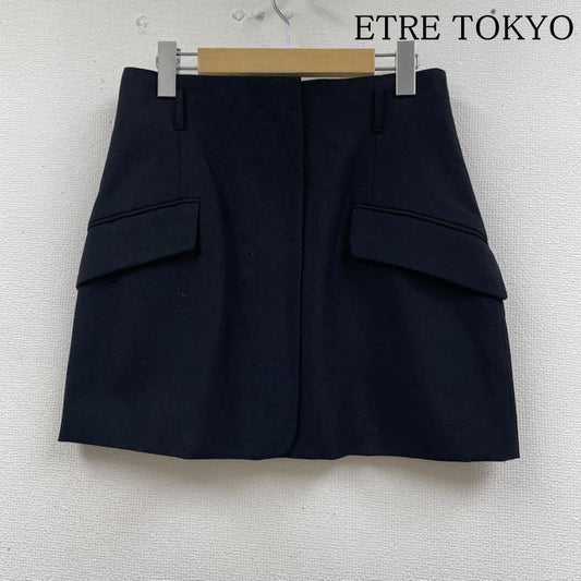 エトレトウキョウ ETRE TOKYO スカート ミニスカート フロント オープンジップ ミニ スカート 台形 ダブルジップ 1224521085-0 M 無地 黒 / ブラック / black レディース USED 古着 中古 50132264
