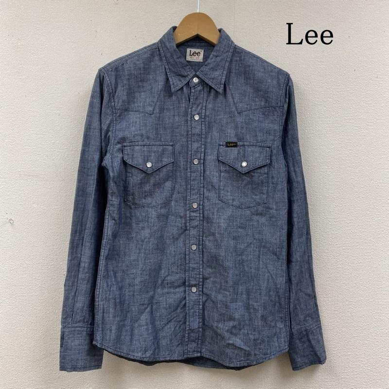 リー Lee シャツ、ブラウス 長袖 シャンブレー ウエスタン デニム シャツ ダンガリー スナップボタン LT0632 S 無地 インディゴ / インディゴ / Indigo メンズ USED 古着 中古 50132296
