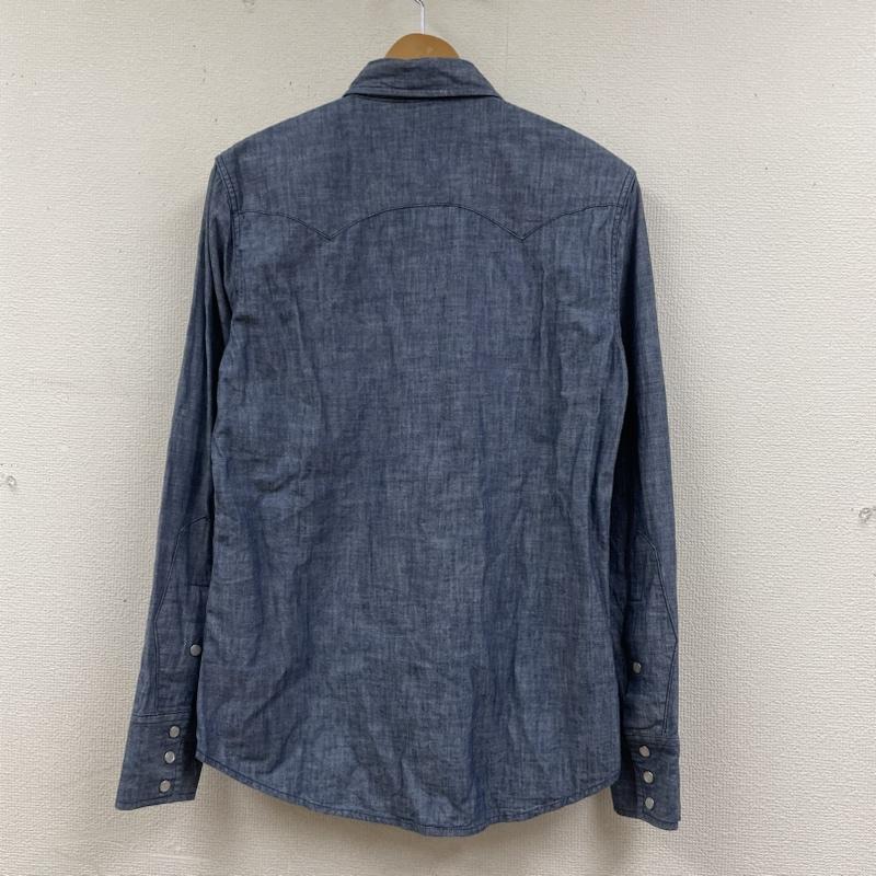 リー Lee シャツ、ブラウス 長袖 シャンブレー ウエスタン デニム シャツ ダンガリー スナップボタン LT0632 S 無地 インディゴ / インディゴ / Indigo メンズ USED 古着 中古 50132296