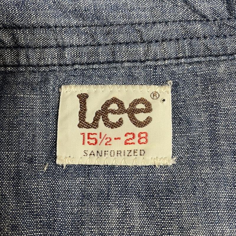 リー Lee シャツ、ブラウス 長袖 シャンブレー ウエスタン デニム シャツ ダンガリー スナップボタン LT0632 S 無地 インディゴ / インディゴ / Indigo メンズ USED 古着 中古 50132296