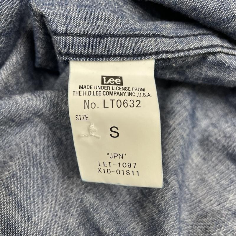 リー Lee シャツ、ブラウス 長袖 シャンブレー ウエスタン デニム シャツ ダンガリー スナップボタン LT0632 S 無地 インディゴ / インディゴ / Indigo メンズ USED 古着 中古 50132296