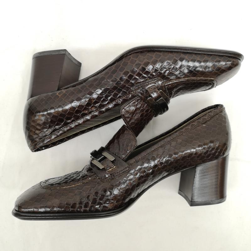 アンテプリマ ANTEPRIMA パンプス パンプス パンプス ビット スクエアトゥ 型押し 36 23.0cm 茶 / ブラウン / brown レディース USED 古着 中古 50132323
