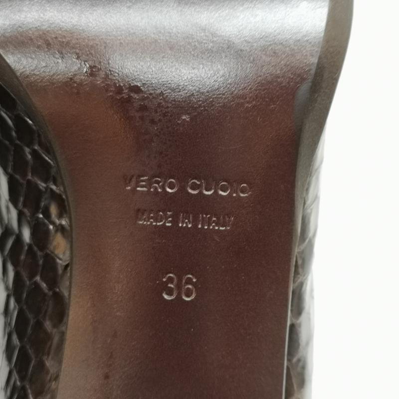 アンテプリマ ANTEPRIMA パンプス パンプス パンプス ビット スクエアトゥ 型押し 36 23.0cm 茶 / ブラウン / brown レディース USED 古着 中古 50132323