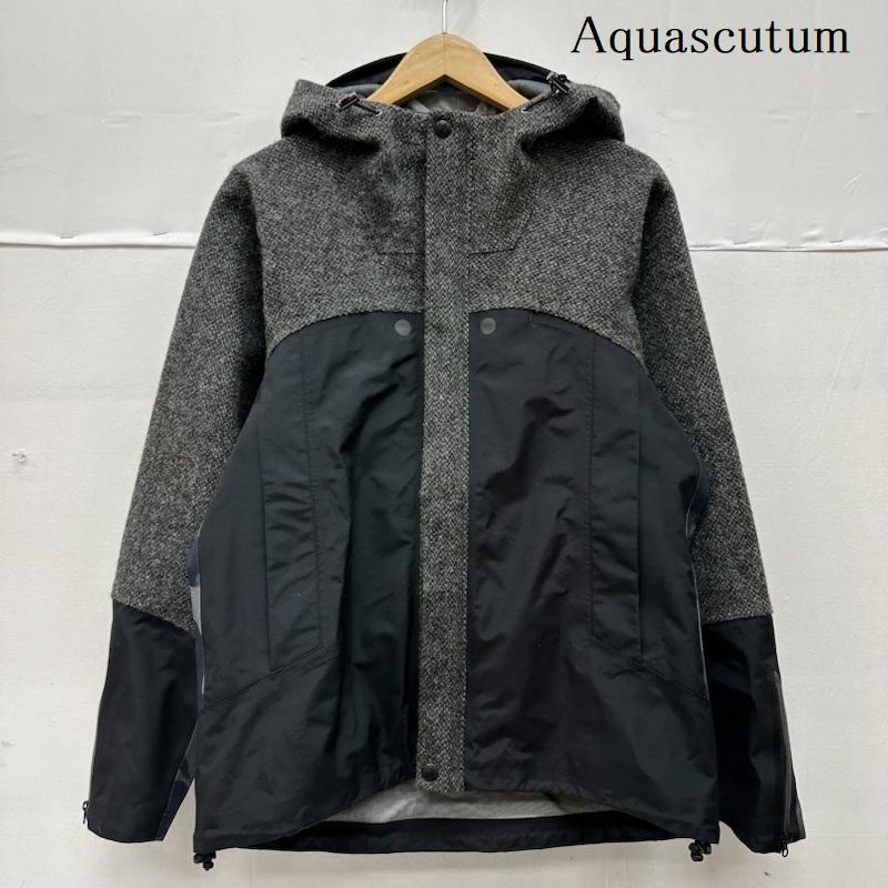 アクアスキュータム Aquascutum ジャケット、上着 ジャンパー、ブルゾン HARRIS TWEED ハリスツイード ナイロン ウール 切替 ジャケット 2207412016-99 34 灰 / グレー / gray X 黒 / ブラック / black X マルチカラー / マルチカラー / multicolor メンズ USED 古着 中古 50132513