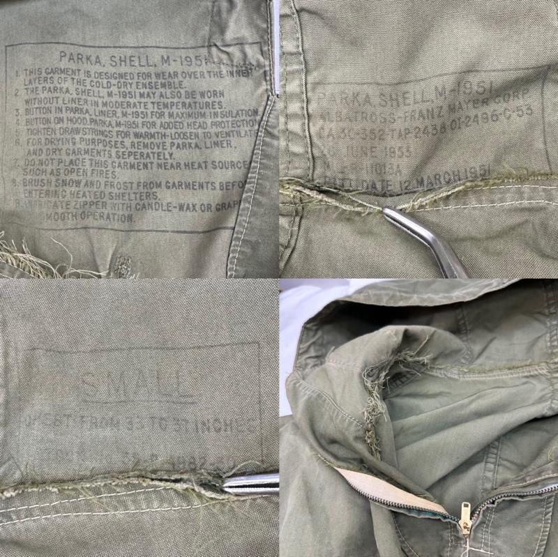 古着 USED ジャケット、上着 ジャンパー、ブルゾン 50s ALBATROSS-FRANZ MAYERER CORP 53年 PARKA-SHELL M-1951 ハーフジップ ミリタリー ジャケット S カーキ / カーキ / khaki メンズ USED 古着 中古 50132523