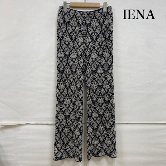イエナ IENA ボトムス ボトムス 総柄 イージーパンツ フレア ウエストゴム 21-030-900-0570-3-0 38 総柄 黒 / ブラック / black X 白 / ホワイト / white レディース USED 古着 中古 50132532