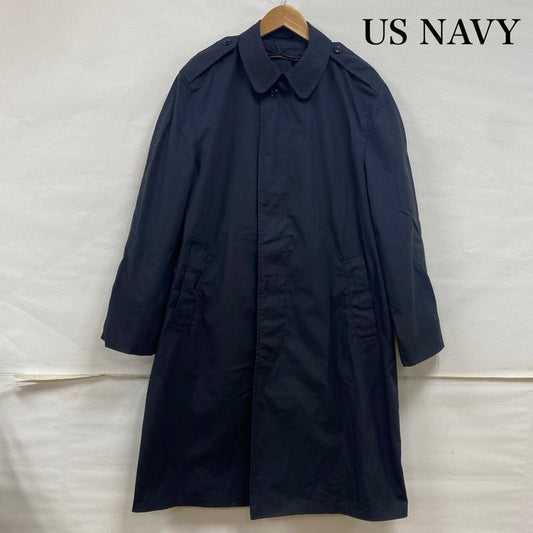 ミリタリー ミリタリー コート コート一般 US NAVY 米海軍 オールウェザー ステンカラー コート 8405-01-220-2555 ステンシル バックプリント 40 ロゴ、文字 X プリント 紺 / ネイビー / navy メンズ USED 古着 中古 50132534