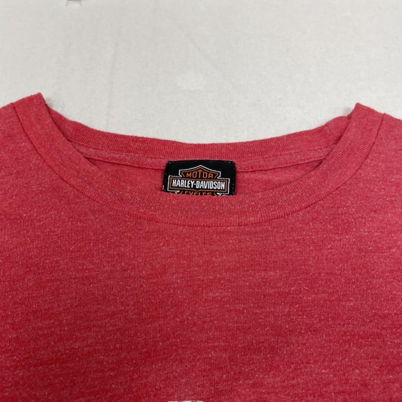 ハーレーダビッドソン Harley-Davidson Tシャツ 半袖 半袖 Tシャツ Shirt ロゴ プリント クルーネック シャツ カットソー バイカー ロゴ、文字 X プリント 赤 / レッド / red メンズ USED 古着 中古 50132567