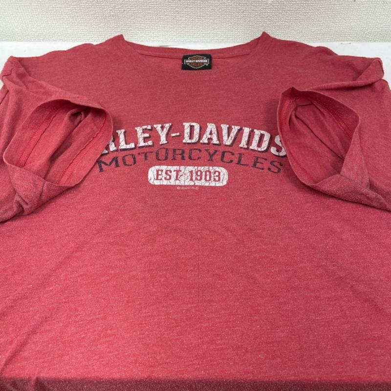 ハーレーダビッドソン Harley-Davidson Tシャツ 半袖 半袖 Tシャツ Shirt ロゴ プリント クルーネック シャツ カットソー バイカー ロゴ、文字 X プリント 赤 / レッド / red メンズ USED 古着 中古 50132567