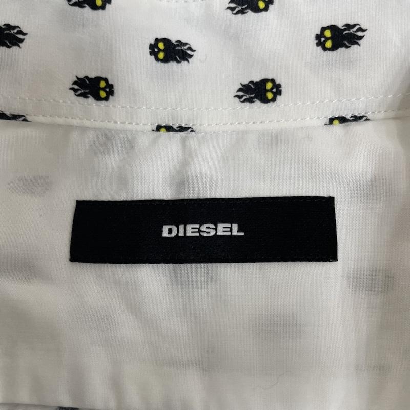 ディーゼル DIESEL シャツ、ブラウス 長袖 S-VEN-SKULL スカル 総柄 プリント 長袖 シャツ shirt ロゴ 刺繍 XS ロゴ、文字 X スカル X 総柄 X プリント 白 / ホワイト / white メンズ USED 古着 中古 50132589
