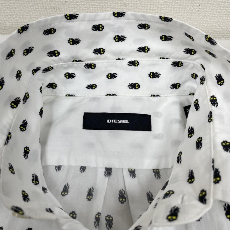 ディーゼル DIESEL シャツ、ブラウス 長袖 S-VEN-SKULL スカル 総柄 プリント 長袖 シャツ shirt ロゴ 刺繍 XS ロゴ、文字 X スカル X 総柄 X プリント 白 / ホワイト / white メンズ USED 古着 中古 50132589