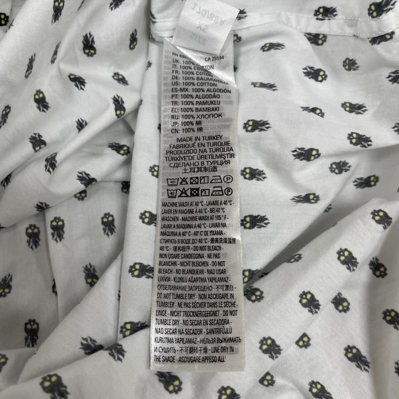 ディーゼル DIESEL シャツ、ブラウス 長袖 S-VEN-SKULL スカル 総柄 プリント 長袖 シャツ shirt ロゴ 刺繍 XS ロゴ、文字 X スカル X 総柄 X プリント 白 / ホワイト / white メンズ USED 古着 中古 50132589