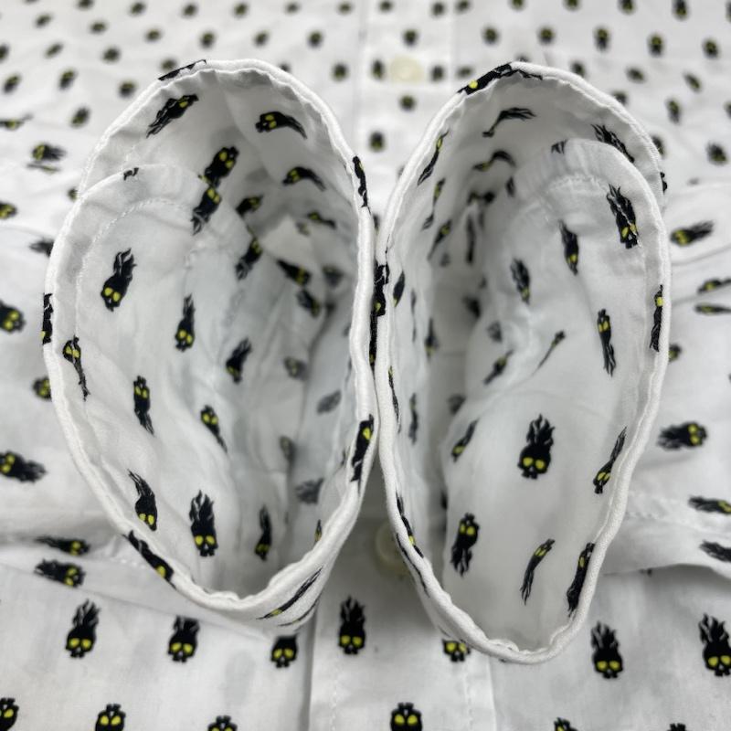 ディーゼル DIESEL シャツ、ブラウス 長袖 S-VEN-SKULL スカル 総柄 プリント 長袖 シャツ shirt ロゴ 刺繍 XS ロゴ、文字 X スカル X 総柄 X プリント 白 / ホワイト / white メンズ USED 古着 中古 50132589