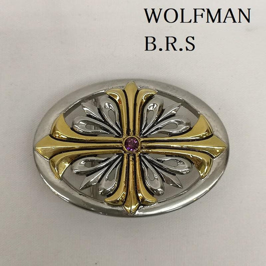 ウルフマンブラザーズカンパニー WOLFMAN B.R.S ベルト・バックル バックル メッキ クロス バックル カラー ストーン - 金 / ゴールド / gold color X 銀 / シルバー / silver color メンズ USED 古着 中古 50132631