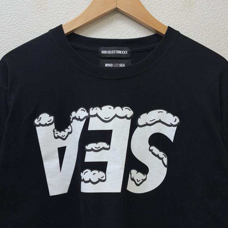 ウィンダンシー WIND AND SEA Tシャツ 長袖 ゴッドセレクショントリプルエックス コラボ ロゴ プリント クルーネック ロンT 長袖 Tシャツ 黒 ブラック S 黒 / ブラック / black メンズ USED 古着 中古 50132678