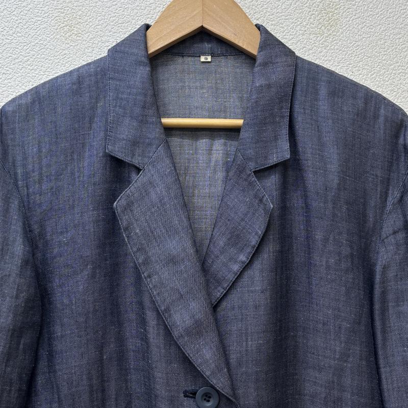 レリアン LEILIAN ジャケット、上着 ジャンパー、ブルゾン 日本製 リネン インディゴ ミドル丈 ジャケット 9号 レディース USED 古着 中古 50132717