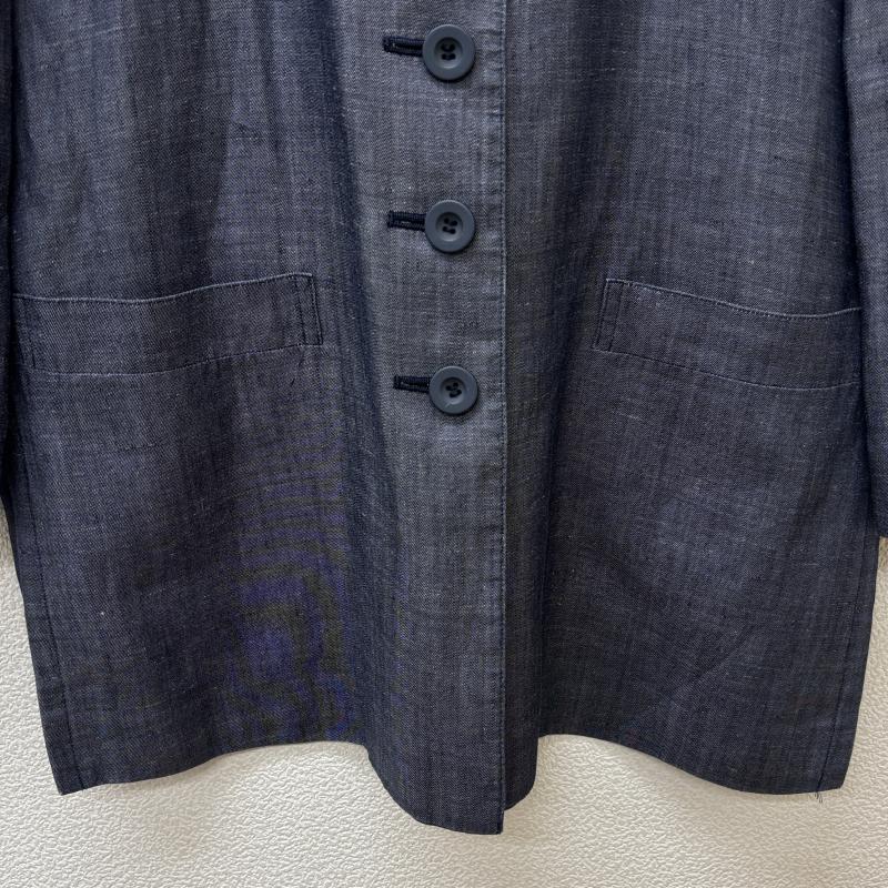 レリアン LEILIAN ジャケット、上着 ジャンパー、ブルゾン 日本製 リネン インディゴ ミドル丈 ジャケット 9号 レディース USED 古着 中古 50132717