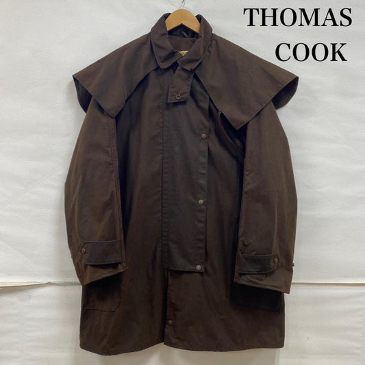 古着 USED コート コート一般 THOMAS COOK オイルド ライディング コート ワックスコットン アンブレラヨーク M 茶 / ブラウン / brown メンズ USED 古着 中古 50132756