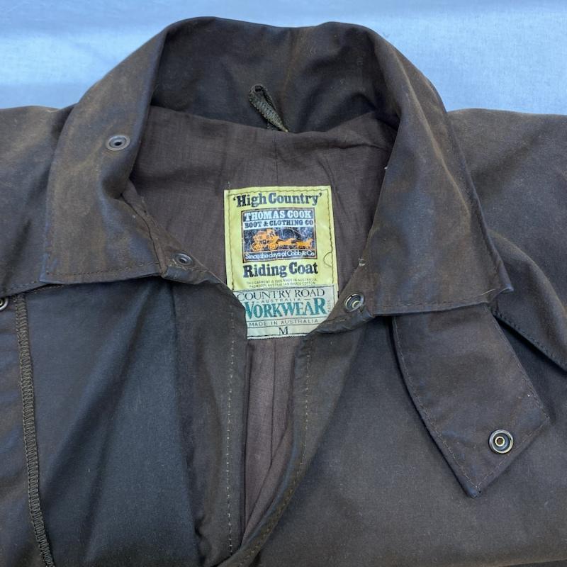 古着 USED コート コート一般 THOMAS COOK オイルド ライディング コート ワックスコットン アンブレラヨーク M 茶 / ブラウン / brown メンズ USED 古着 中古 50132756