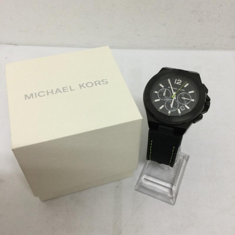 マイケルコース MICHAEL KORS 腕時計 アナログ（クォーツ式） :MICHAEL KORS LENNOX MK8945 メンズスポーツウォッチ - 黒 / ブラック / black メンズ USED 古着 中古 50132783