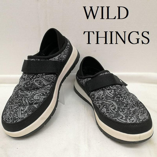 ワイルドシングス WILD THINGS スリッポン スリッポン 2WAY モック シューズ ペイズリー スリッポン 222002 25.0cm 黒 / ブラック / black X 白 / ホワイト / white メンズ USED 古着 中古 50132891