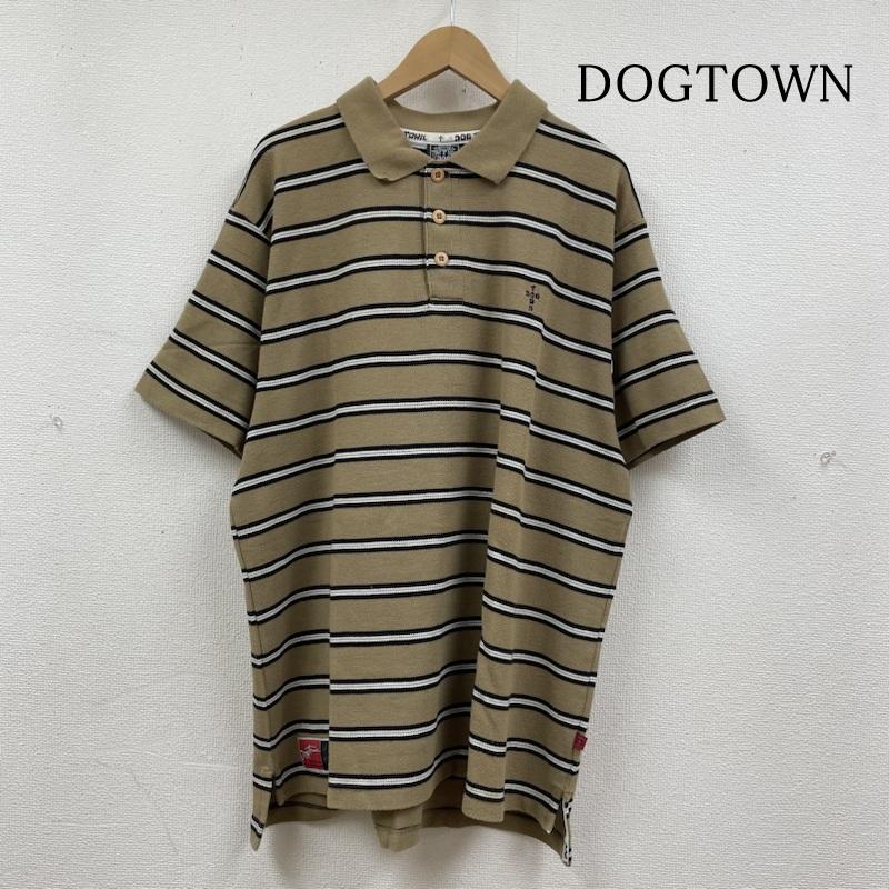 ドッグタウン DOGTOWN ポロシャツ 半袖 00s ボーダー 刺繍 ロゴ パッチ 半袖 ポロシャツ 大きめ オーバーサイズ XL ボーダー柄 X ロゴ、文字 X 刺繍 ベージュ / ベージュ / beige メンズ USED 古着 中古 50132971