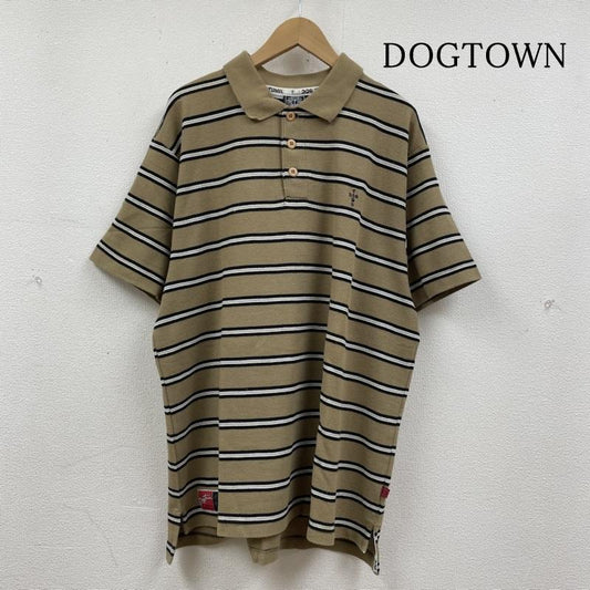 ドッグタウン DOGTOWN ポロシャツ 半袖 00s ボーダー 刺繍 ロゴ パッチ 半袖 ポロシャツ 大きめ オーバーサイズ XL ボーダー柄 X ロゴ、文字 X 刺繍 ベージュ / ベージュ / beige メンズ USED 古着 中古 50132971