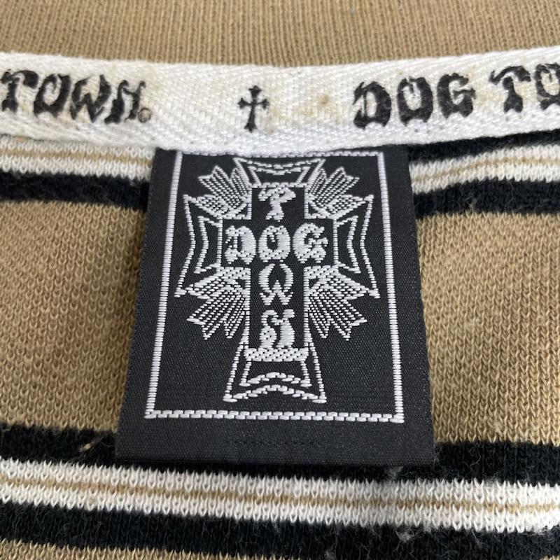 ドッグタウン DOGTOWN ポロシャツ 半袖 00s ボーダー 刺繍 ロゴ パッチ 半袖 ポロシャツ 大きめ オーバーサイズ XL ボーダー柄 X ロゴ、文字 X 刺繍 ベージュ / ベージュ / beige メンズ USED 古着 中古 50132971