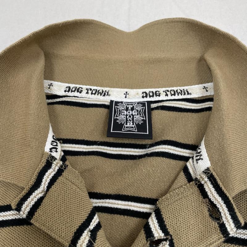 ドッグタウン DOGTOWN ポロシャツ 半袖 00s ボーダー 刺繍 ロゴ パッチ 半袖 ポロシャツ 大きめ オーバーサイズ XL ボーダー柄 X ロゴ、文字 X 刺繍 ベージュ / ベージュ / beige メンズ USED 古着 中古 50132971