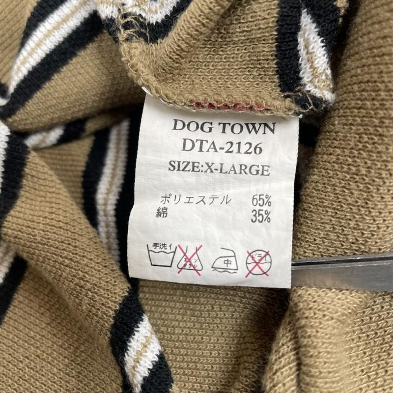 ドッグタウン DOGTOWN ポロシャツ 半袖 00s ボーダー 刺繍 ロゴ パッチ 半袖 ポロシャツ 大きめ オーバーサイズ XL ボーダー柄 X ロゴ、文字 X 刺繍 ベージュ / ベージュ / beige メンズ USED 古着 中古 50132971