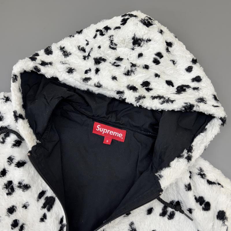 シュプリーム Supreme パーカー 長袖 14SS ダルメシアン ハーフジップ プルオーバー フーディ ファー パーカー 白 黒 ホワイト ブラック S 白 / ホワイト / white X 黒 / ブラック / black メンズ USED 古着 中古 50132982