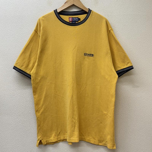 チャップスラルフローレン CHAPSRALPHLAUREN Tシャツ 半袖 オーバーサイズ 鹿の子 半袖 リンガー Tシャツ 黄色 イエロー L 黄 / イエロー / yellow メンズ USED 古着 中古 50132983