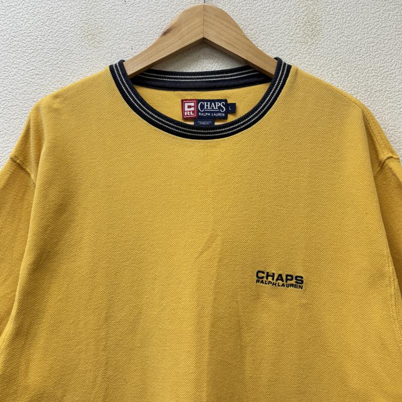 チャップスラルフローレン CHAPSRALPHLAUREN Tシャツ 半袖 オーバーサイズ 鹿の子 半袖 リンガー Tシャツ 黄色 イエロー L 黄 / イエロー / yellow メンズ USED 古着 中古 50132983