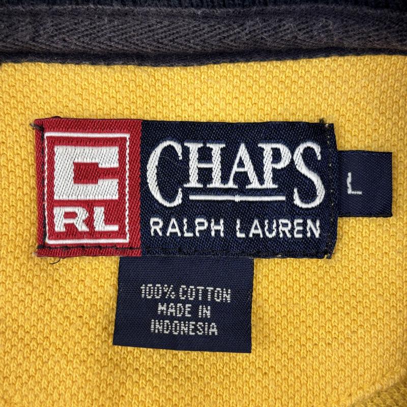 チャップスラルフローレン CHAPSRALPHLAUREN Tシャツ 半袖 オーバーサイズ 鹿の子 半袖 リンガー Tシャツ 黄色 イエロー L 黄 / イエロー / yellow メンズ USED 古着 中古 50132983