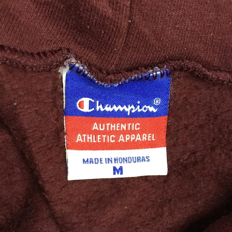 チャンピオン Champion パーカー 長袖 長袖パーカー フード付きパーカー プリントスウェット トレーナー M ロゴ、文字 えんじ / ワインレッド /  メンズ USED 古着 中古 10113530