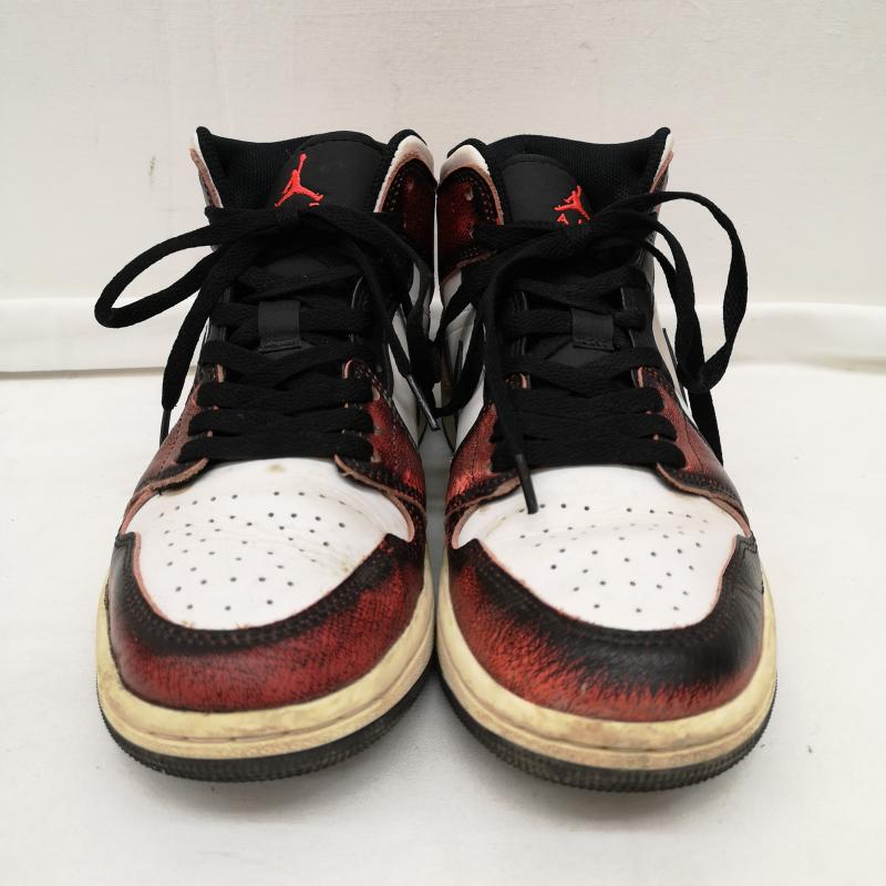 ナイキ NIKE スニーカー スニーカー AIR JORDAN 1 MID Wear Away BLACK INFRARED WHITE SAIL Chicago スニーカー DV9565-006 25.5cm 白 / ホワイト / white X 黒 / ブラック / black X 赤 / レッド / red メンズ USED 古着 中古 50133017