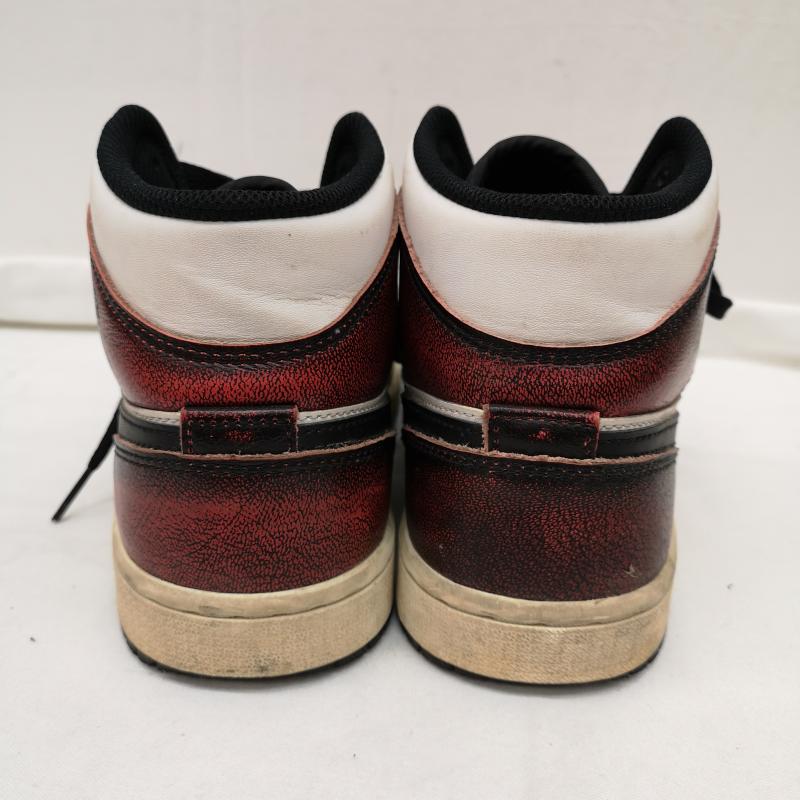 ナイキ NIKE スニーカー スニーカー AIR JORDAN 1 MID Wear Away BLACK INFRARED WHITE SAIL Chicago スニーカー DV9565-006 25.5cm 白 / ホワイト / white X 黒 / ブラック / black X 赤 / レッド / red メンズ USED 古着 中古 50133017