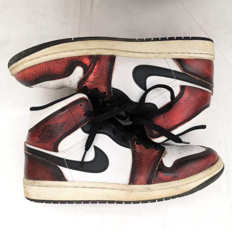 ナイキ NIKE スニーカー スニーカー AIR JORDAN 1 MID Wear Away BLACK INFRARED WHITE SAIL Chicago スニーカー DV9565-006 25.5cm 白 / ホワイト / white X 黒 / ブラック / black X 赤 / レッド / red メンズ USED 古着 中古 50133017