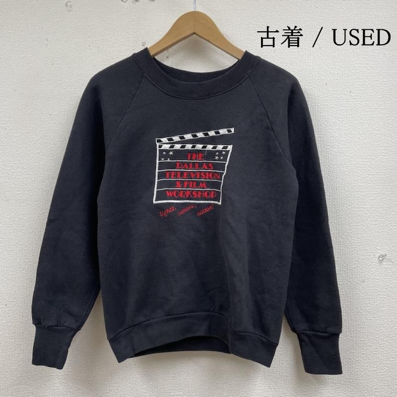 古着 USED トレーナー 長袖 90s クラッパーボード 刺繍 ラグラン スウェットシャツ USA製 FRUIT OF THE LOOM S ロゴ、文字 X 刺繍 黒 / ブラック / black メンズ USED 古着 中古 50133048