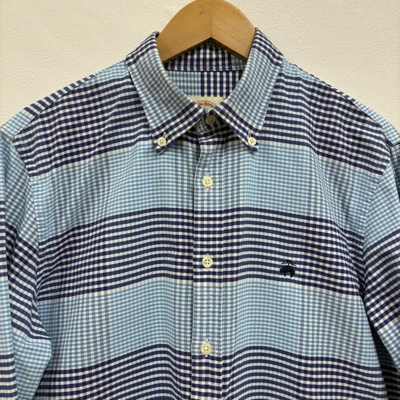 ブルックス ブラザーズ BROOKS BROTHERS シャツ、ブラウス 長袖 Red Fleece ボタンダウン コットン チェック ロングスリーブ シャツ M チェック X ワンポイント X 刺繍 青 / ブルー / blue X 水色 / ライトブルー / X 白 / ホワイト / white メンズ USED 古着 中古 50133067