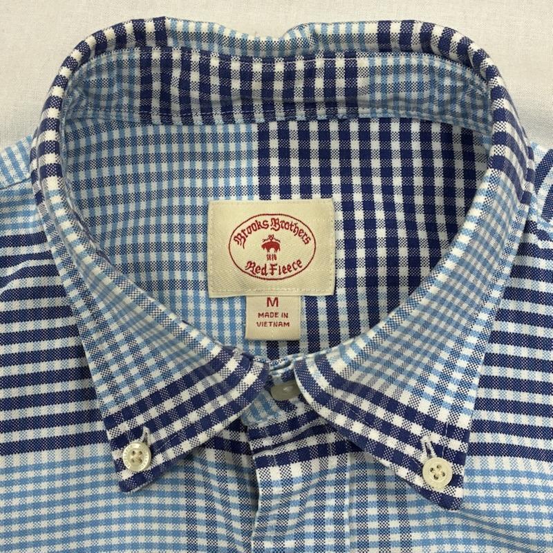 ブルックス ブラザーズ BROOKS BROTHERS シャツ、ブラウス 長袖 Red Fleece ボタンダウン コットン チェック ロングスリーブ シャツ M チェック X ワンポイント X 刺繍 青 / ブルー / blue X 水色 / ライトブルー / X 白 / ホワイト / white メンズ USED 古着 中古 50133067
