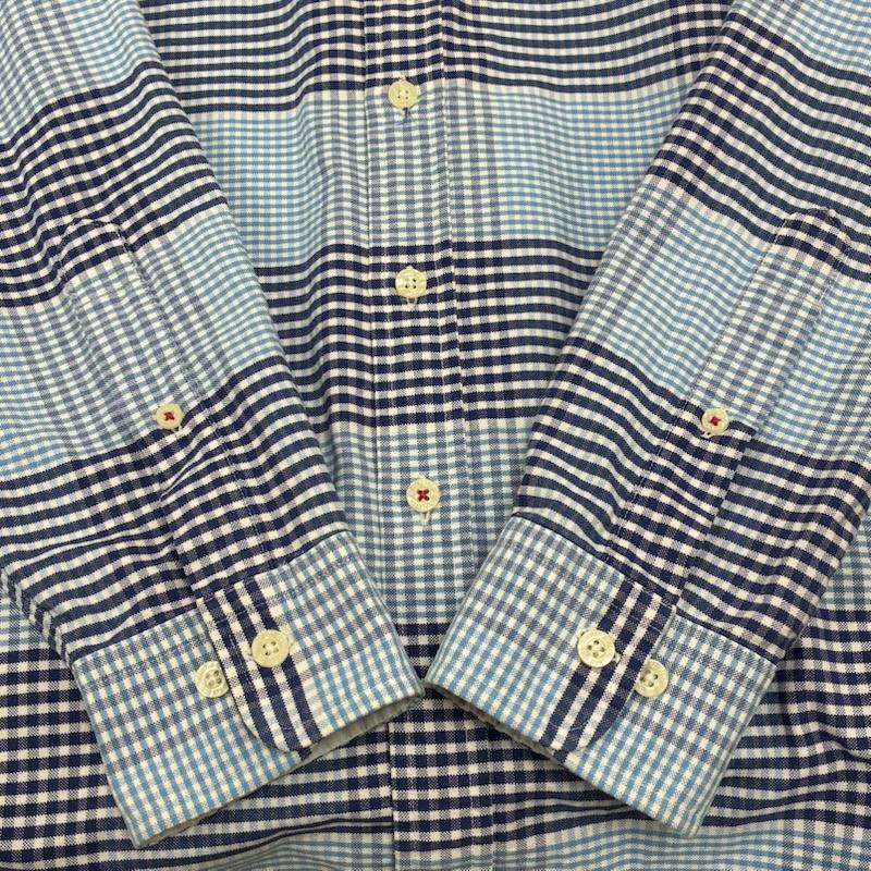 ブルックス ブラザーズ BROOKS BROTHERS シャツ、ブラウス 長袖 Red Fleece ボタンダウン コットン チェック ロングスリーブ シャツ M チェック X ワンポイント X 刺繍 青 / ブルー / blue X 水色 / ライトブルー / X 白 / ホワイト / white メンズ USED 古着 中古 50133067