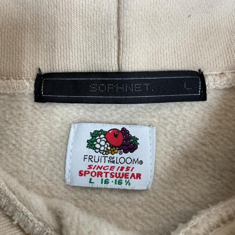 ソフネット SOPHNET. パーカー 長袖 Fruit of the Loom コラボ オーバーサイズ パーカー サソリ ロゴ 刺繍 SOPH-202139 L ロゴ、文字 X 刺繍 ベージュ / ベージュ / beige メンズ USED 古着 中古 50133076