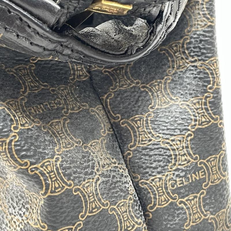 セリーヌ CELINE ポーチ ポーチ マカダム柄 PVC BRW 総柄 化粧ポーチ オールレザー ゴールド金具 - 総柄 茶 / ブラウン / brown レディース USED 古着 中古 50133107