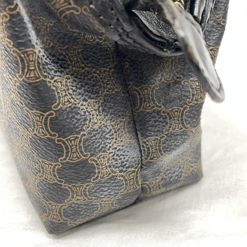セリーヌ CELINE ポーチ ポーチ マカダム柄 PVC BRW 総柄 化粧ポーチ オールレザー ゴールド金具 - 総柄 茶 / ブラウン / brown レディース USED 古着 中古 50133107